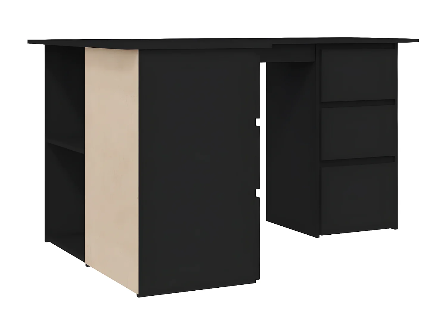 Bureau d'angle Noir 145x100x76 cm Aggloméré