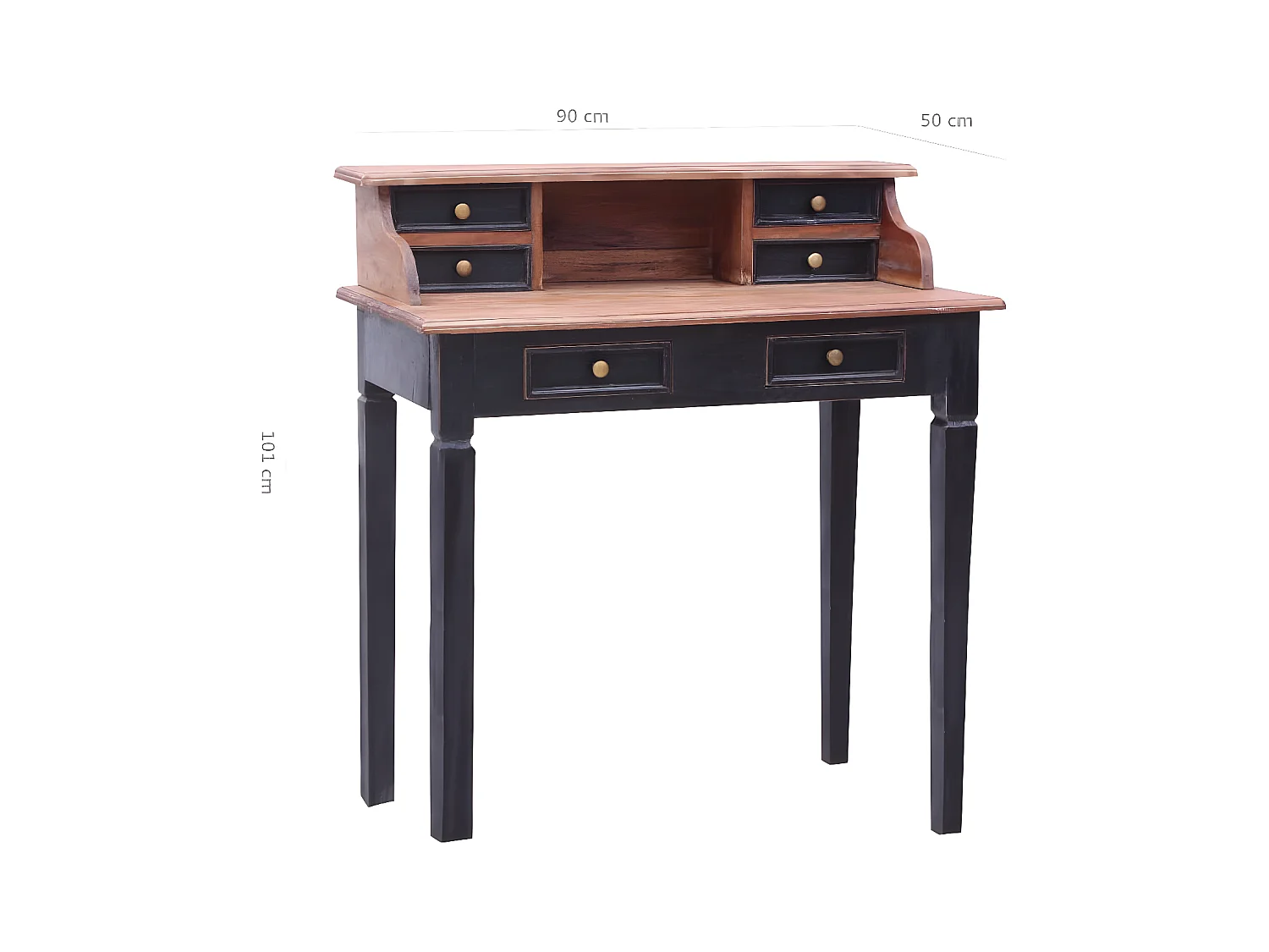 Bureau avec tiroirs 90x50x101 cm Bois de récupération solide