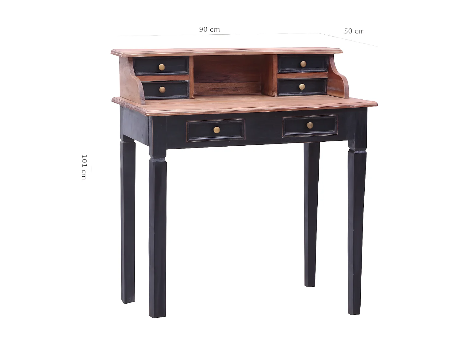 Bureau avec tiroirs 90x50x101 cm Bois de récupération solide