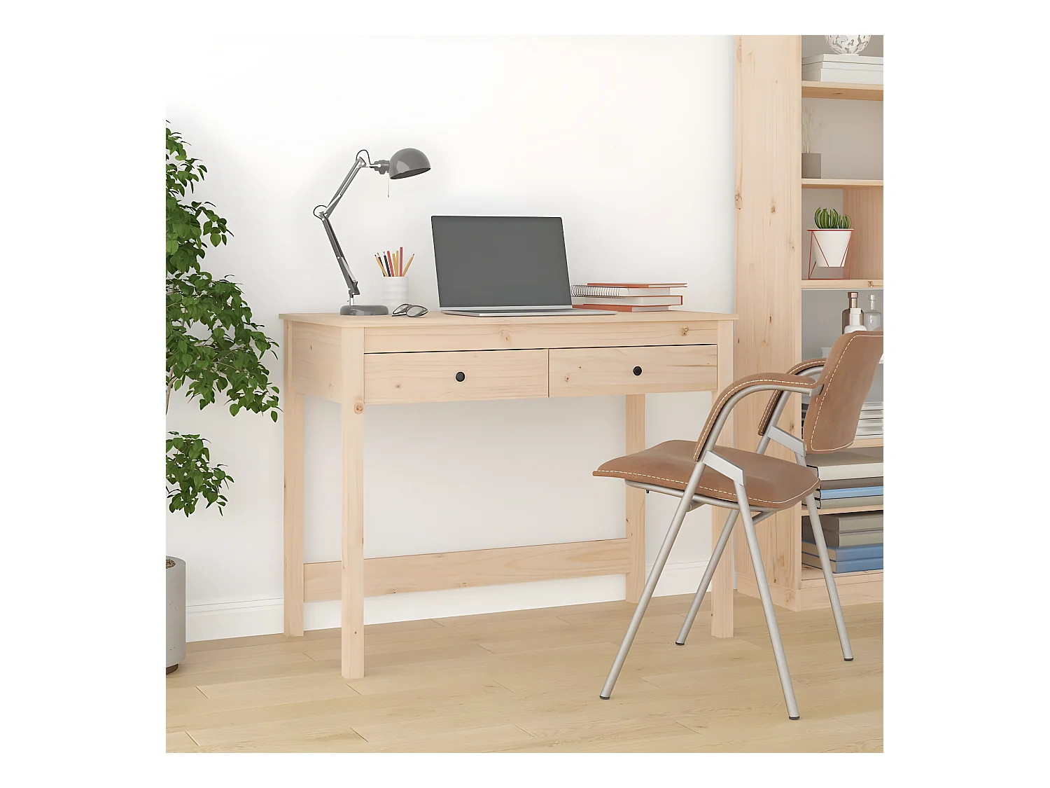 Bureau avec tiroirs 100x50x78 cm Bois massif de pin