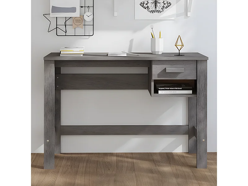 Secretária HAMAR 110x40x75 cm pinho maciço cinza-claro