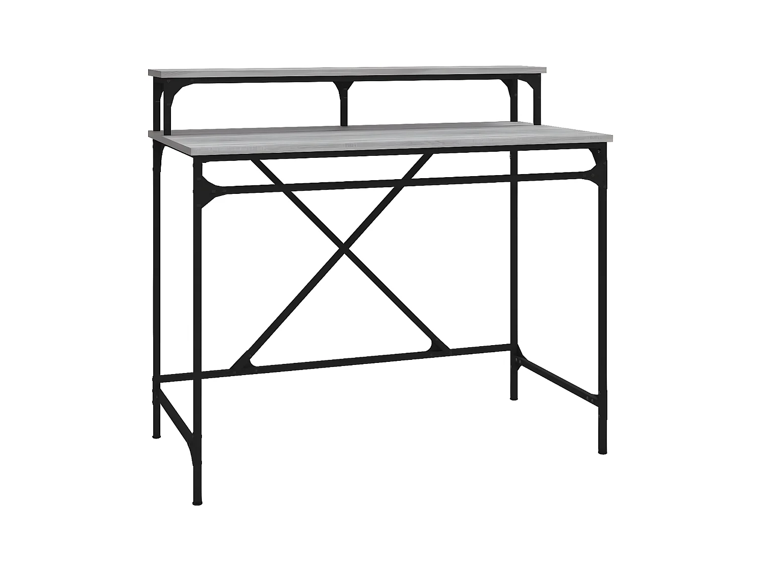 Bureau sonoma gris 100x50x90 cm bois d'ingénierie et fer