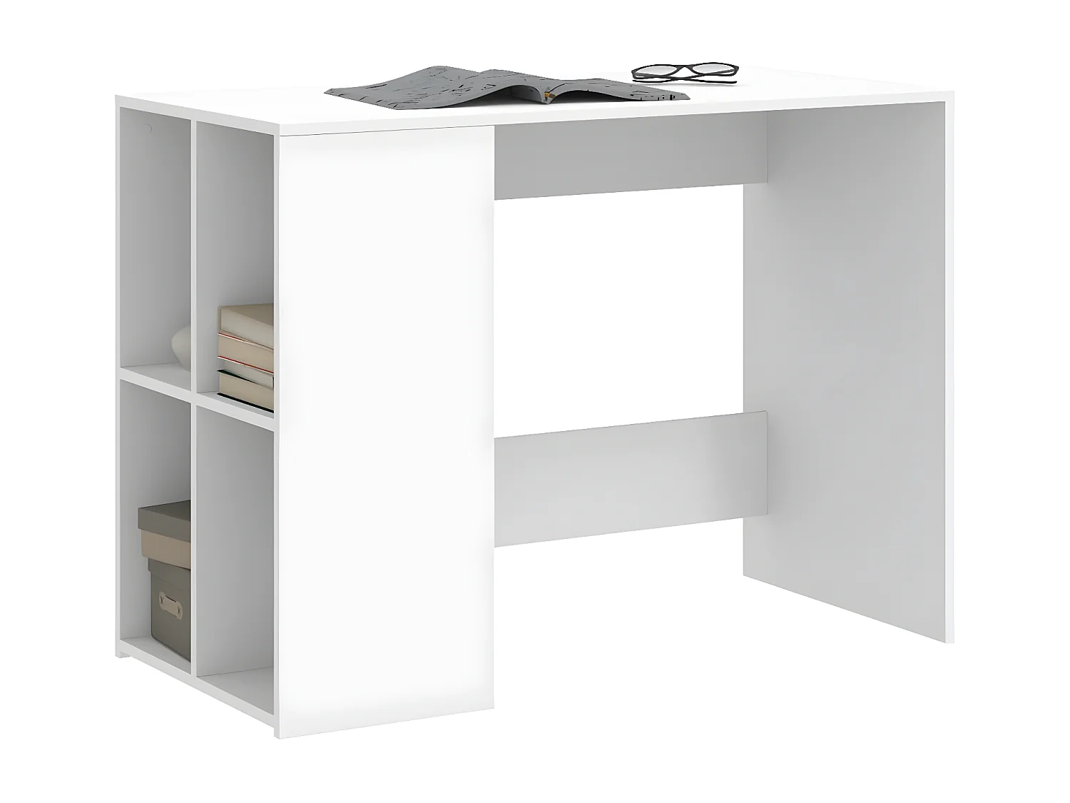 Bureau blanc 102x50x75 cm bois d'ingénierie