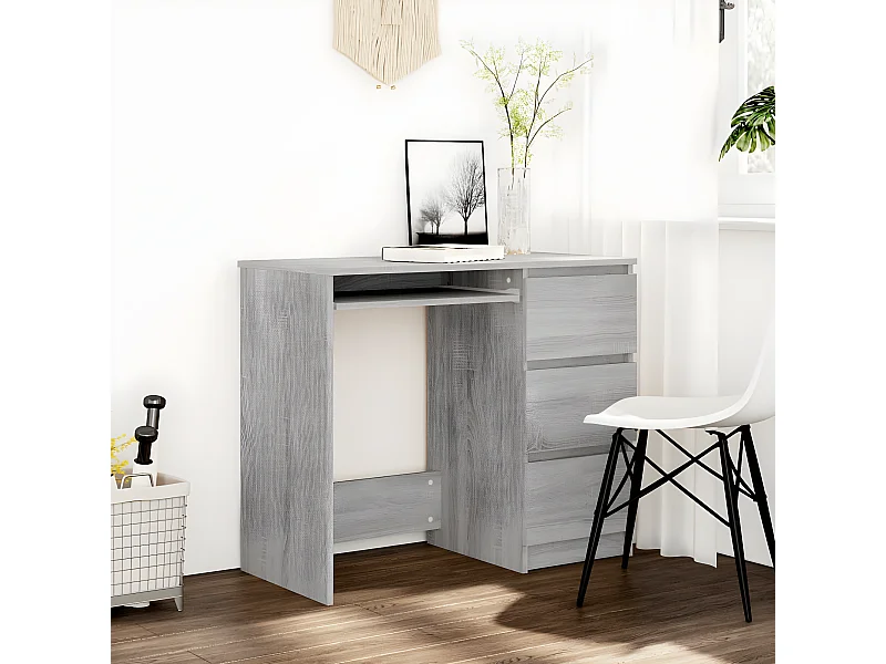 Bureau Sonoma gris 90x45x76 cm Bois d'ingénierie