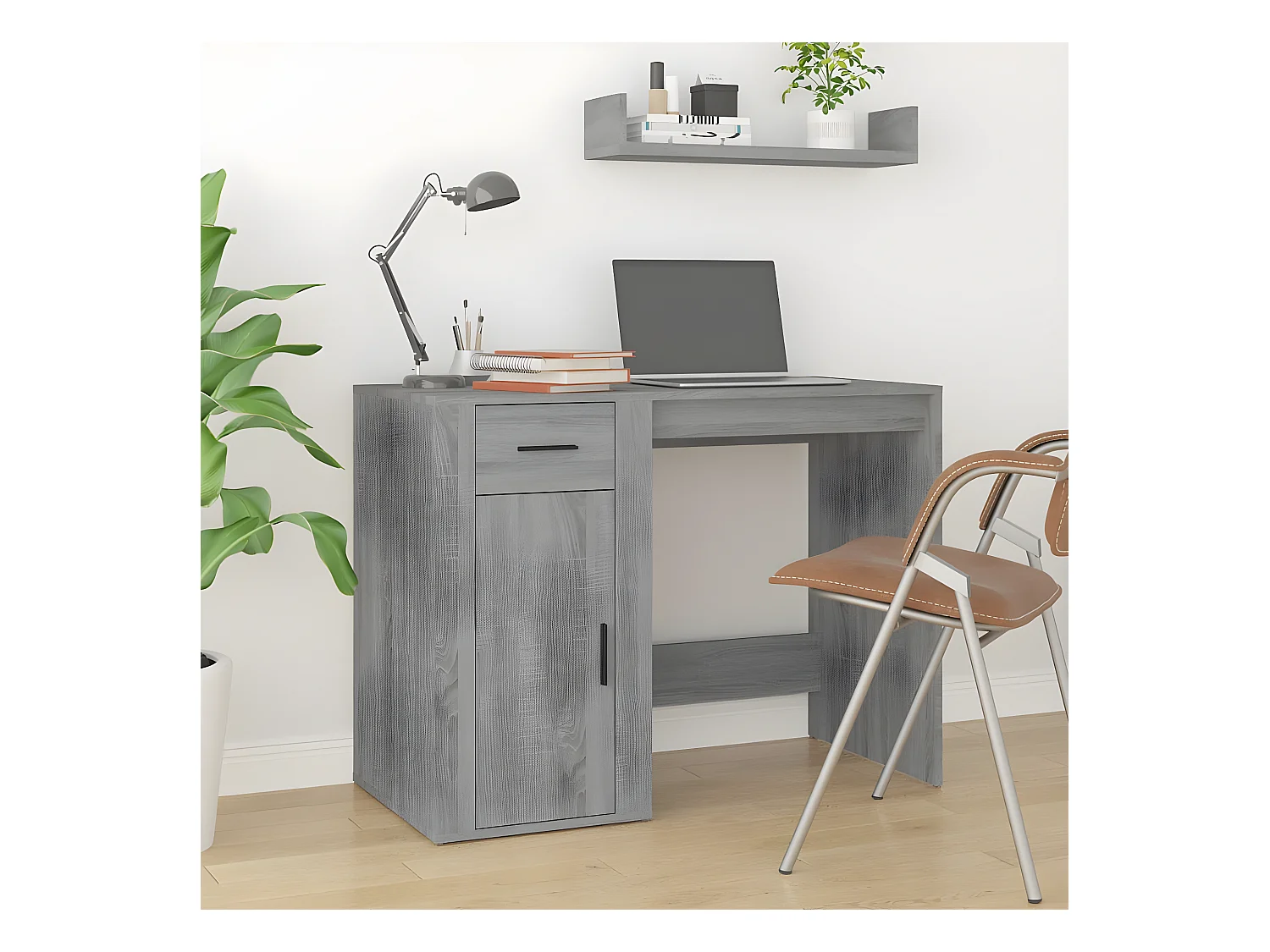 Bureau Sonoma gris 100x49x75 cm Bois d'ingénierie