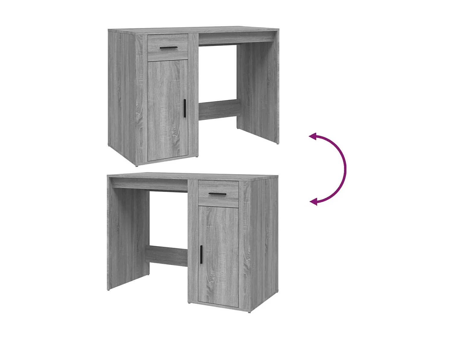 Bureau Sonoma gris 100x49x75 cm Bois d'ingénierie