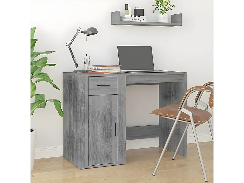 Bureau Sonoma gris 100x49x75 cm Bois d'ingénierie