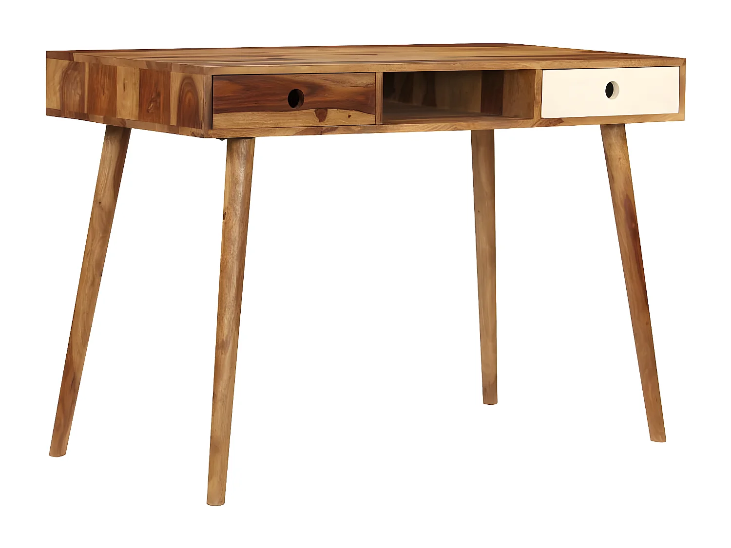 Secretária em madeira de sheesham maciça 110x55x76 cm