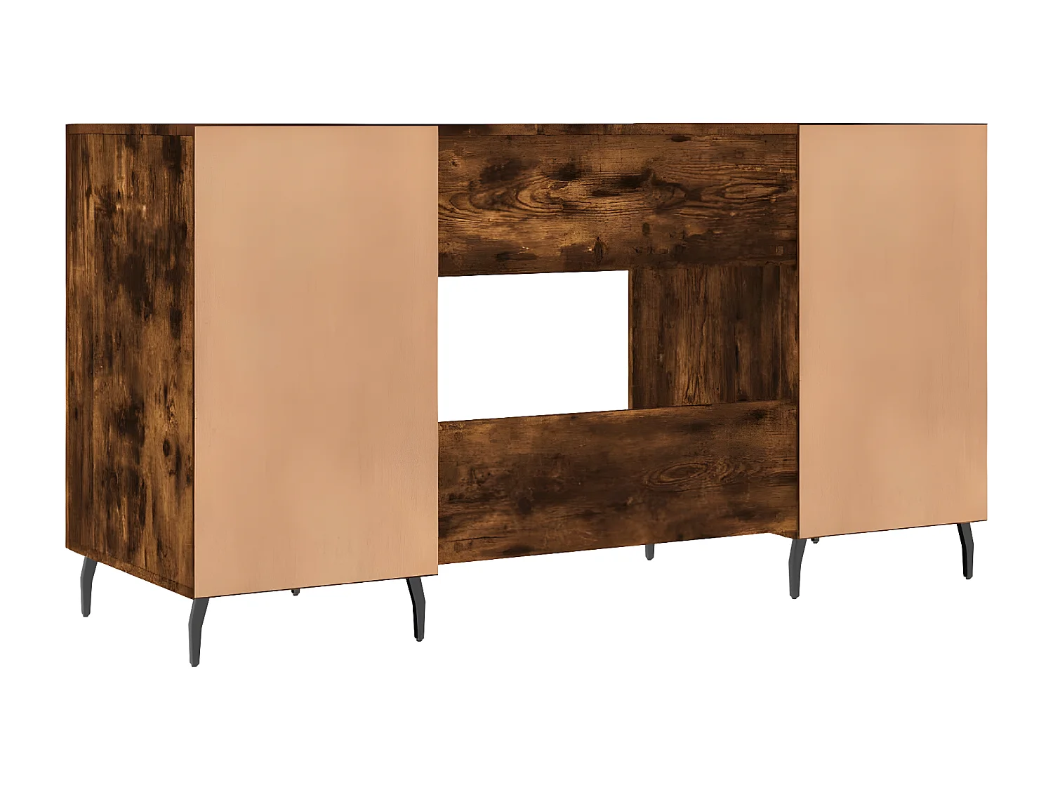 Bureau chêne fumé 140x50x75 cm bois d'ingénierie