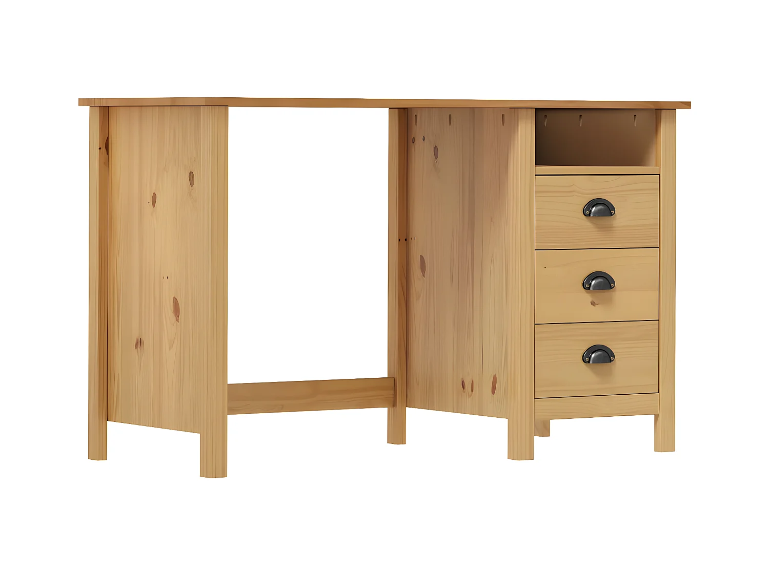 Bureau Hill avec 3 tiroirs 120x50x74 cm Pin solide