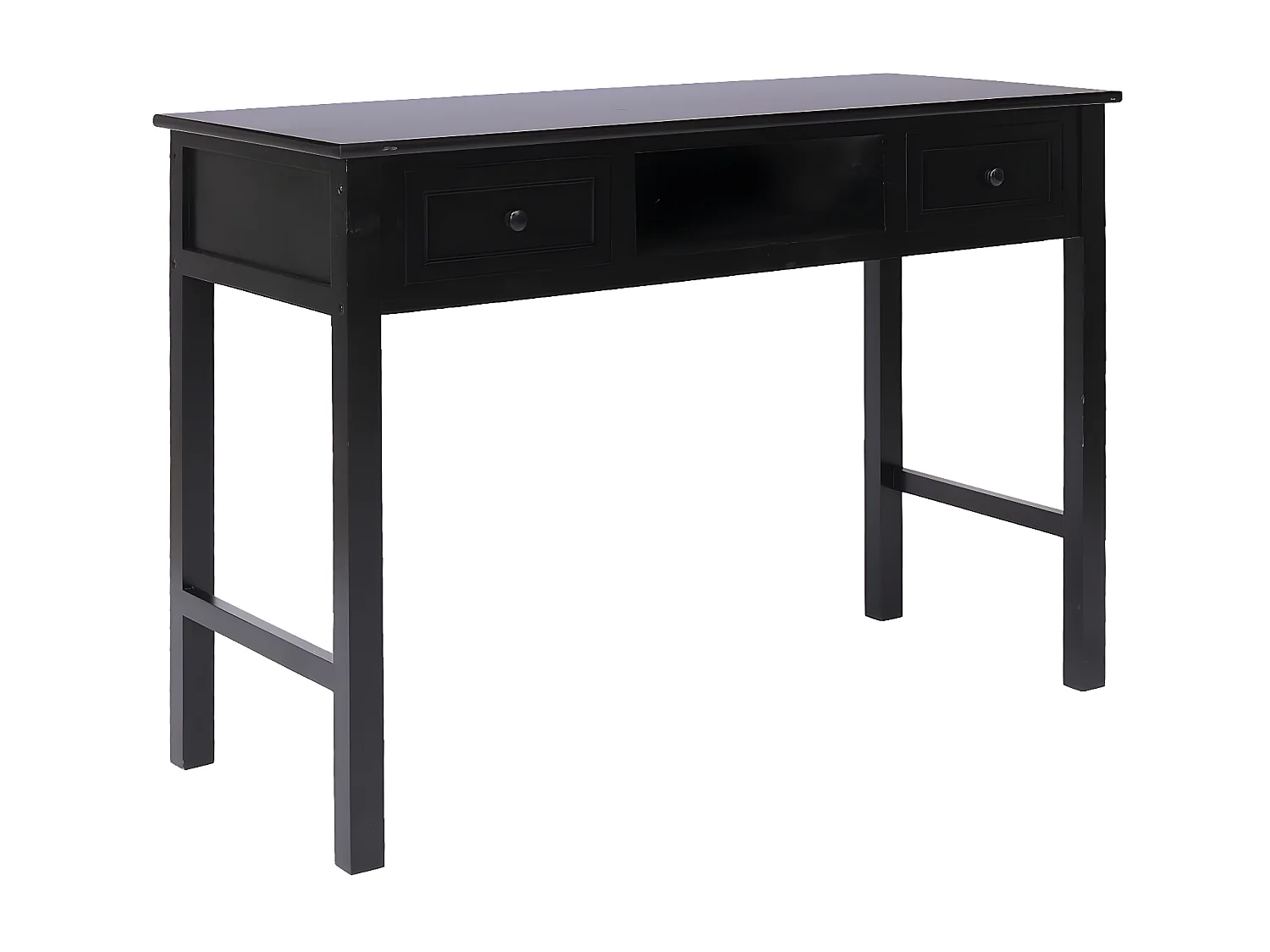 Bureau Noir 108x45x76 cm Bois de Paulownia massif