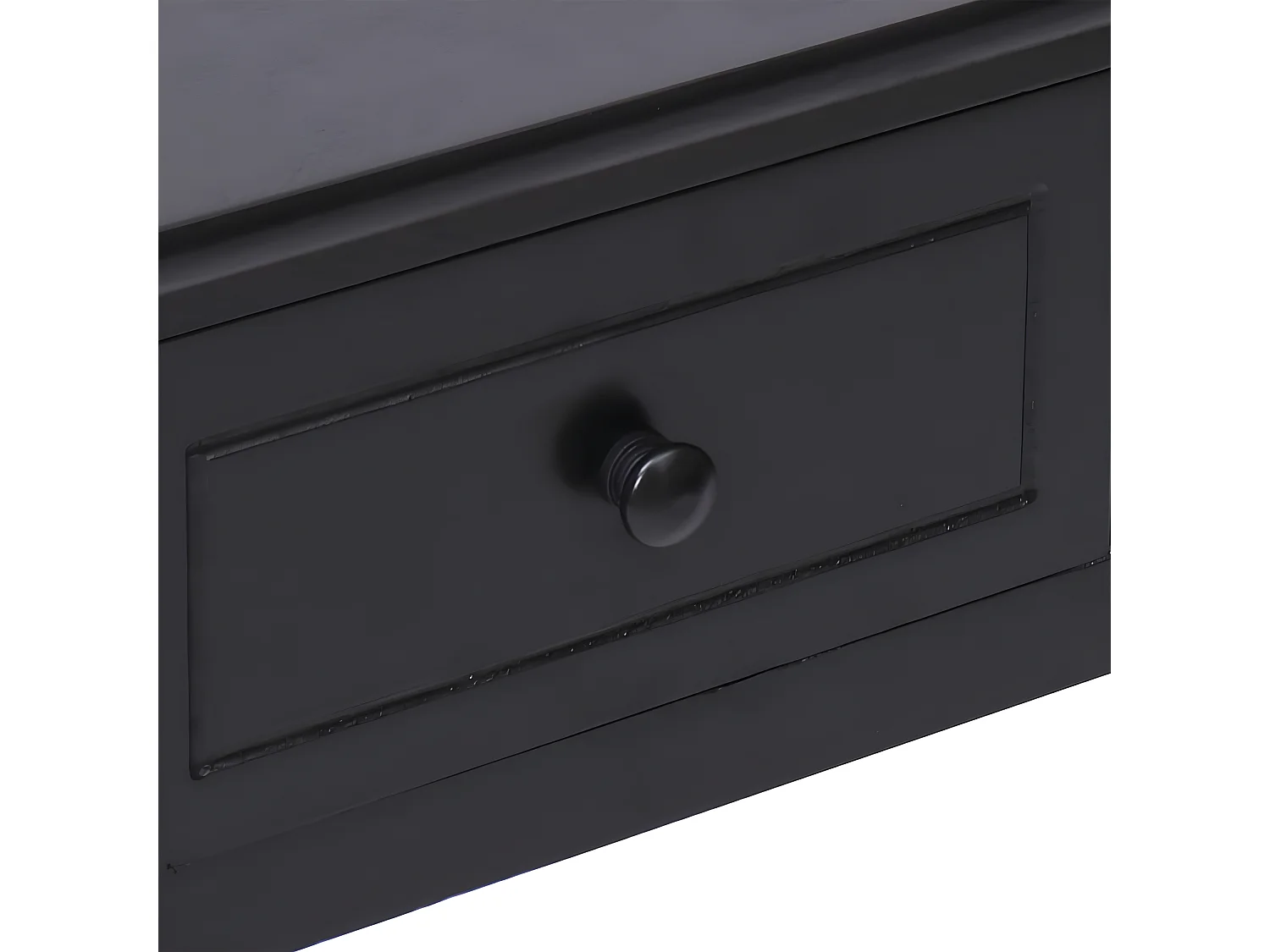 Bureau Noir 108x45x76 cm Bois de Paulownia massif