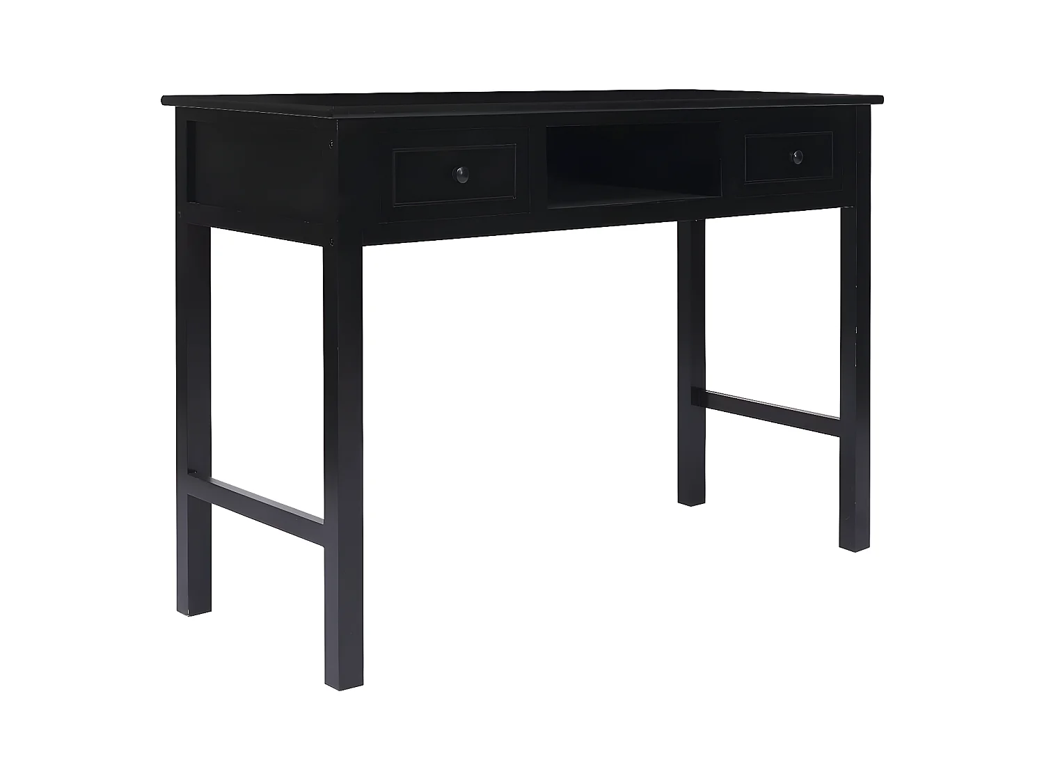 Bureau Noir 108x45x76 cm Bois de Paulownia massif