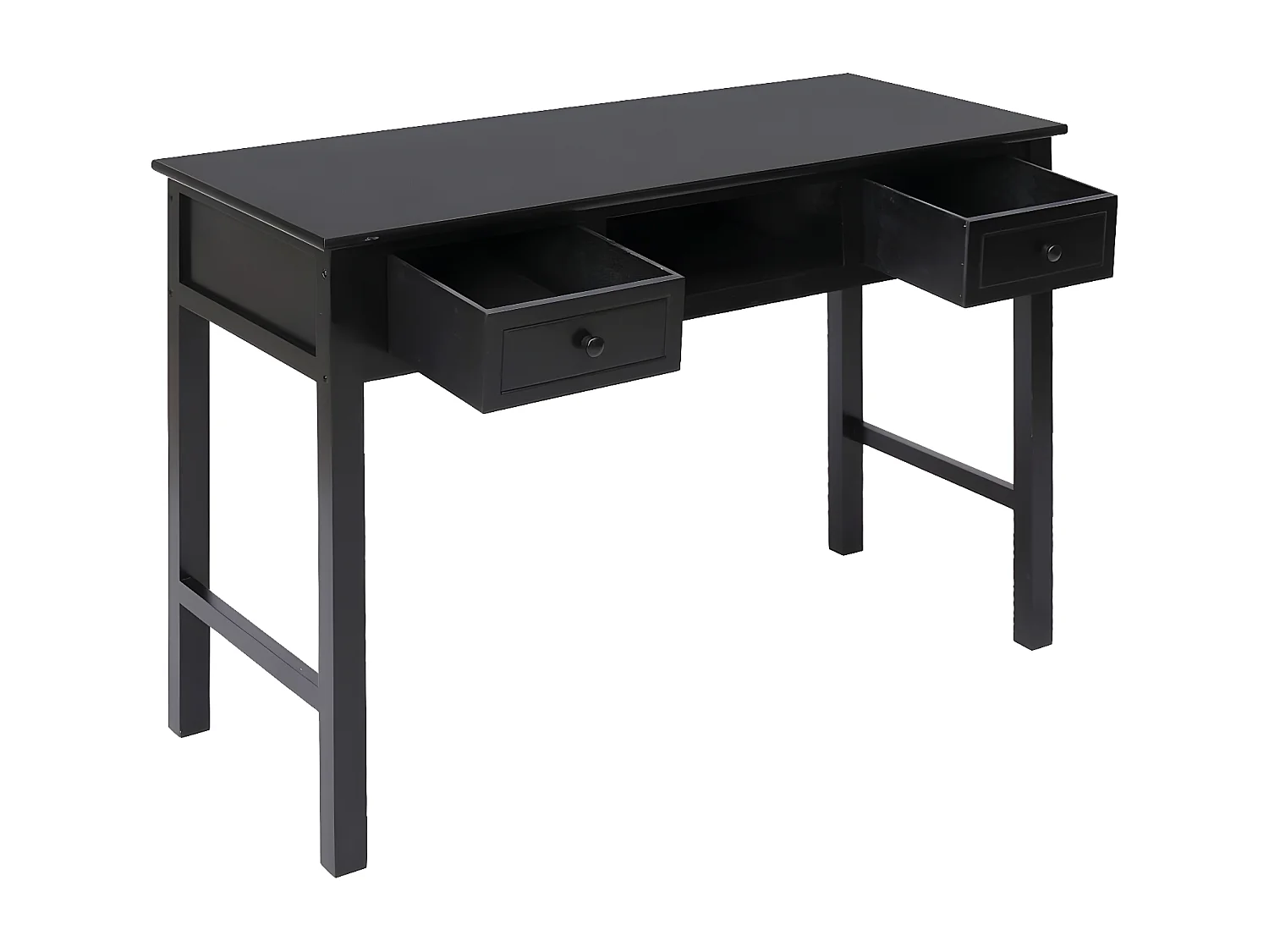 Bureau 108x45x76 cm massief paulowniahout zwart