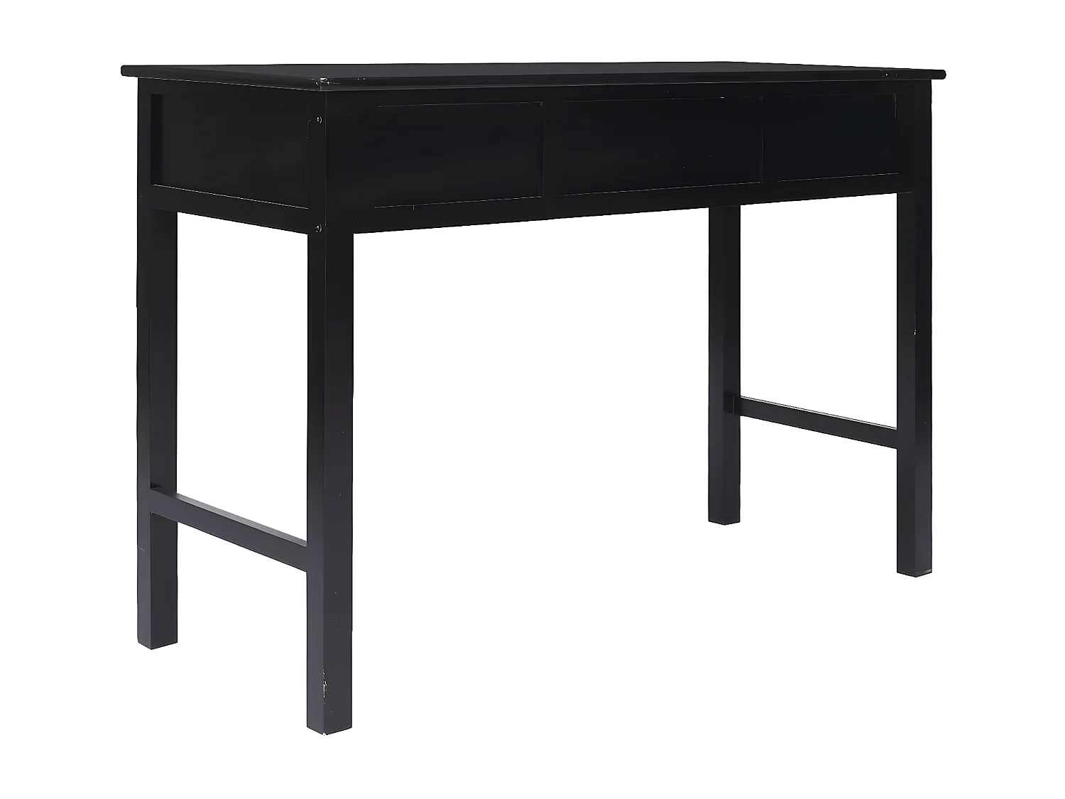 Bureau 108x45x76 cm massief paulowniahout zwart