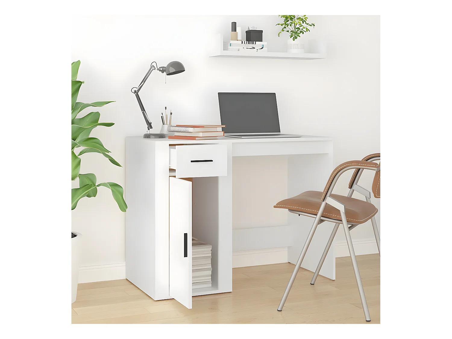 Bureau Blanc 100x49x75 cm Bois d'ingénierie