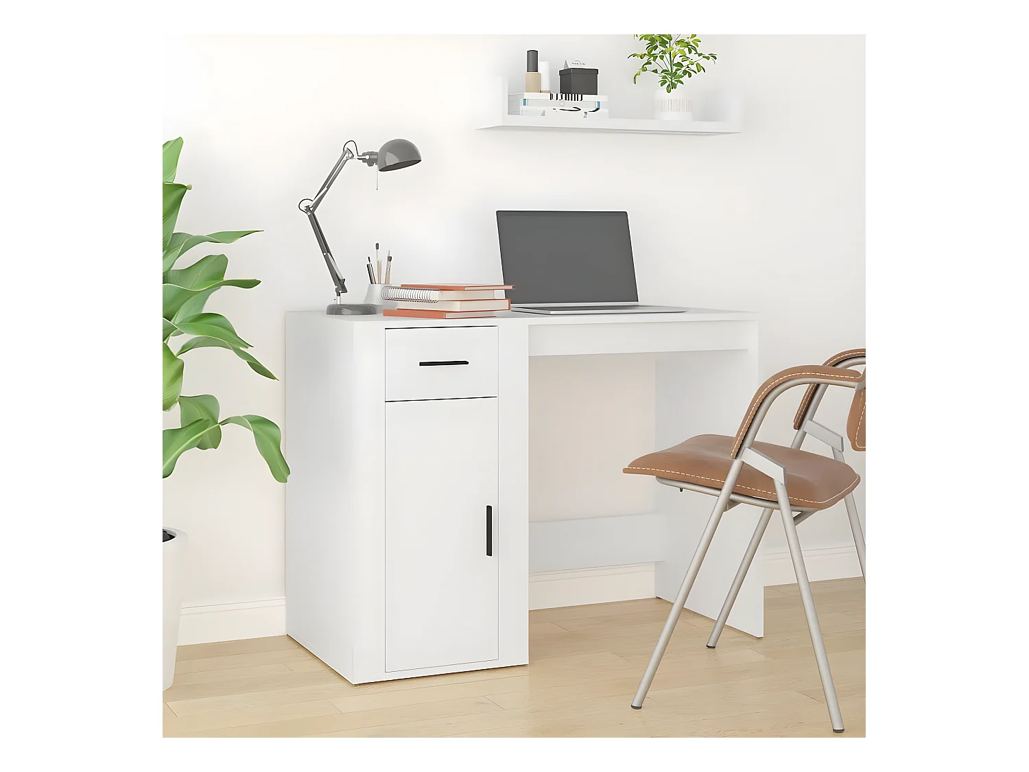 Bureau Blanc 100x49x75 cm Bois d'ingénierie