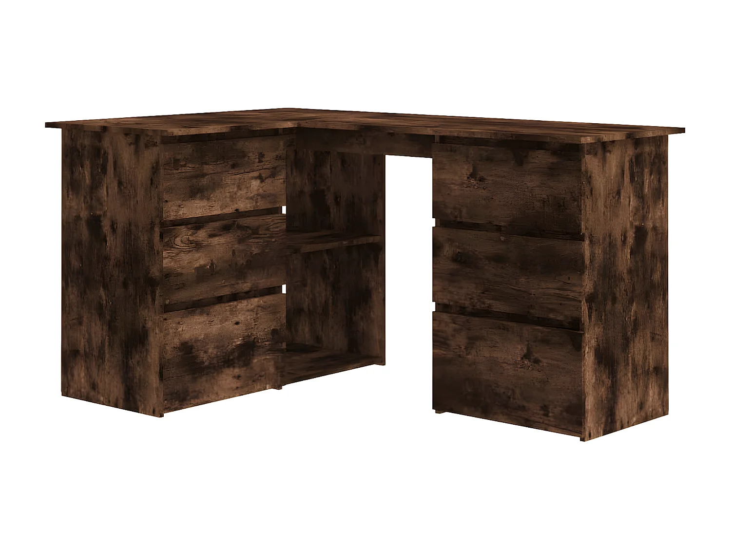 Bureau d'angle Chêne fumé 145x100x76 cm Bois d'ingénierie