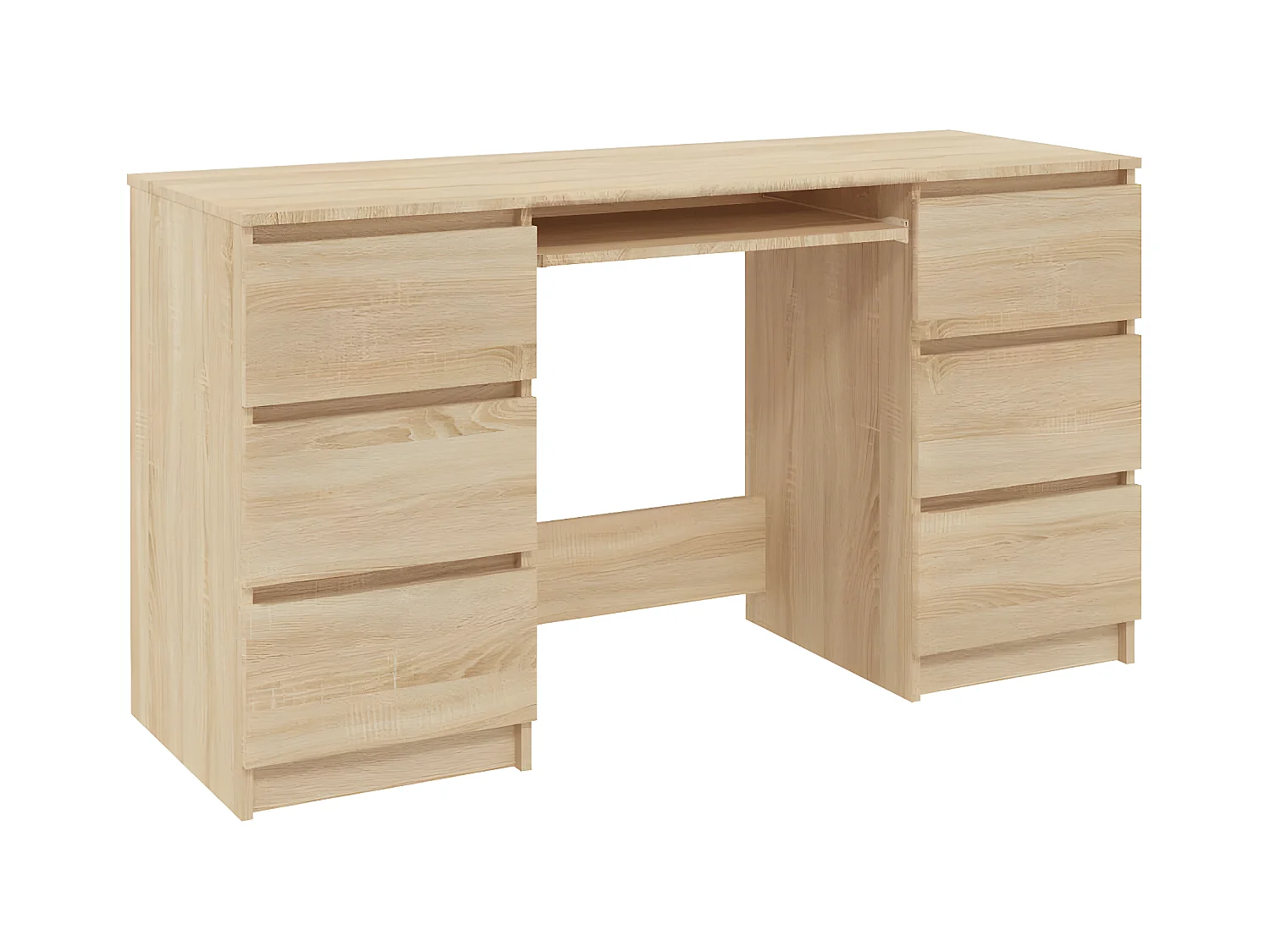 Escritorio madera contrachapada color roble Sonoma 140x50x77 cm