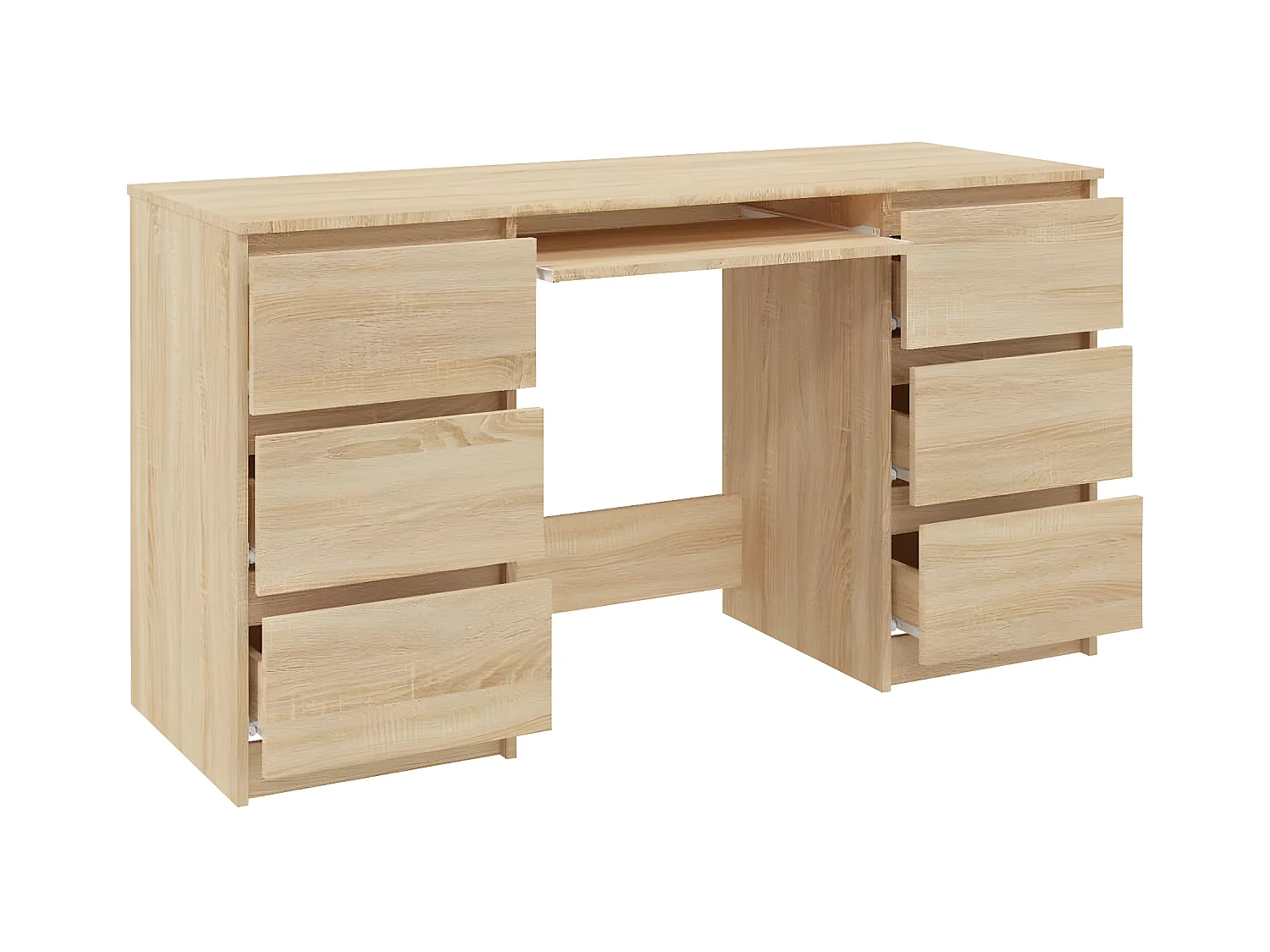 Escritorio madera contrachapada color roble Sonoma 140x50x77 cm