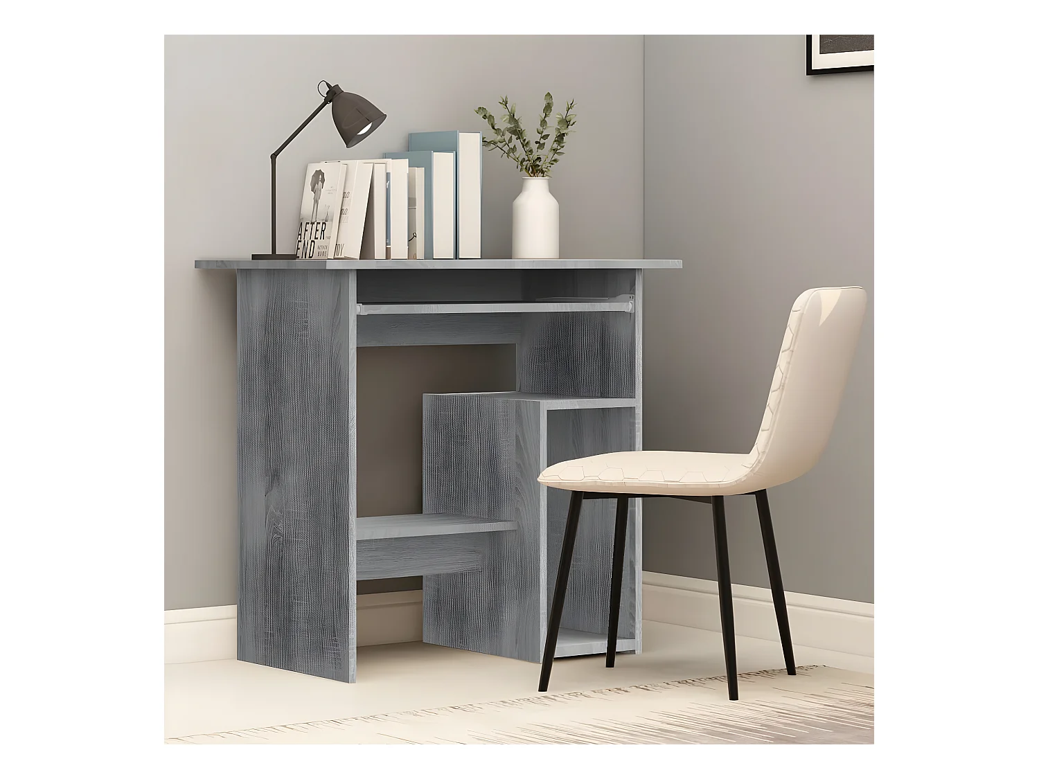 Bureau Sonoma gris 80x45x74 cm Bois d'ingénierie