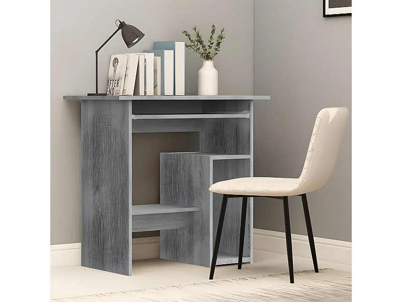 Bureau Sonoma gris 80x45x74 cm Bois d'ingénierie
