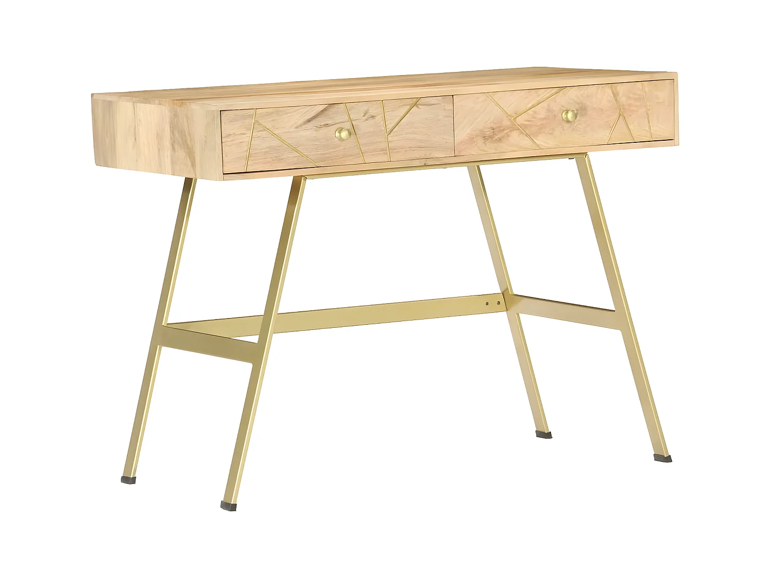 Bureau avec tiroirs 100x55x75 cm Bois solide de manguier
