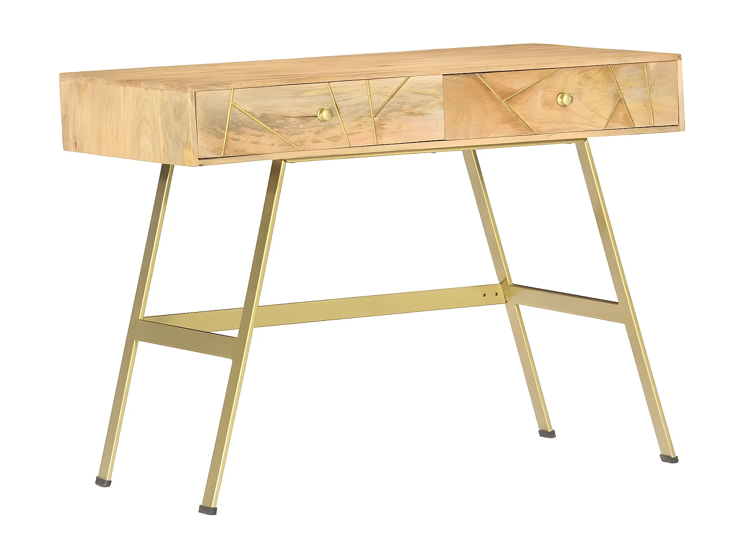 Bureau avec tiroirs 100x55x75 cm Bois solide de manguier