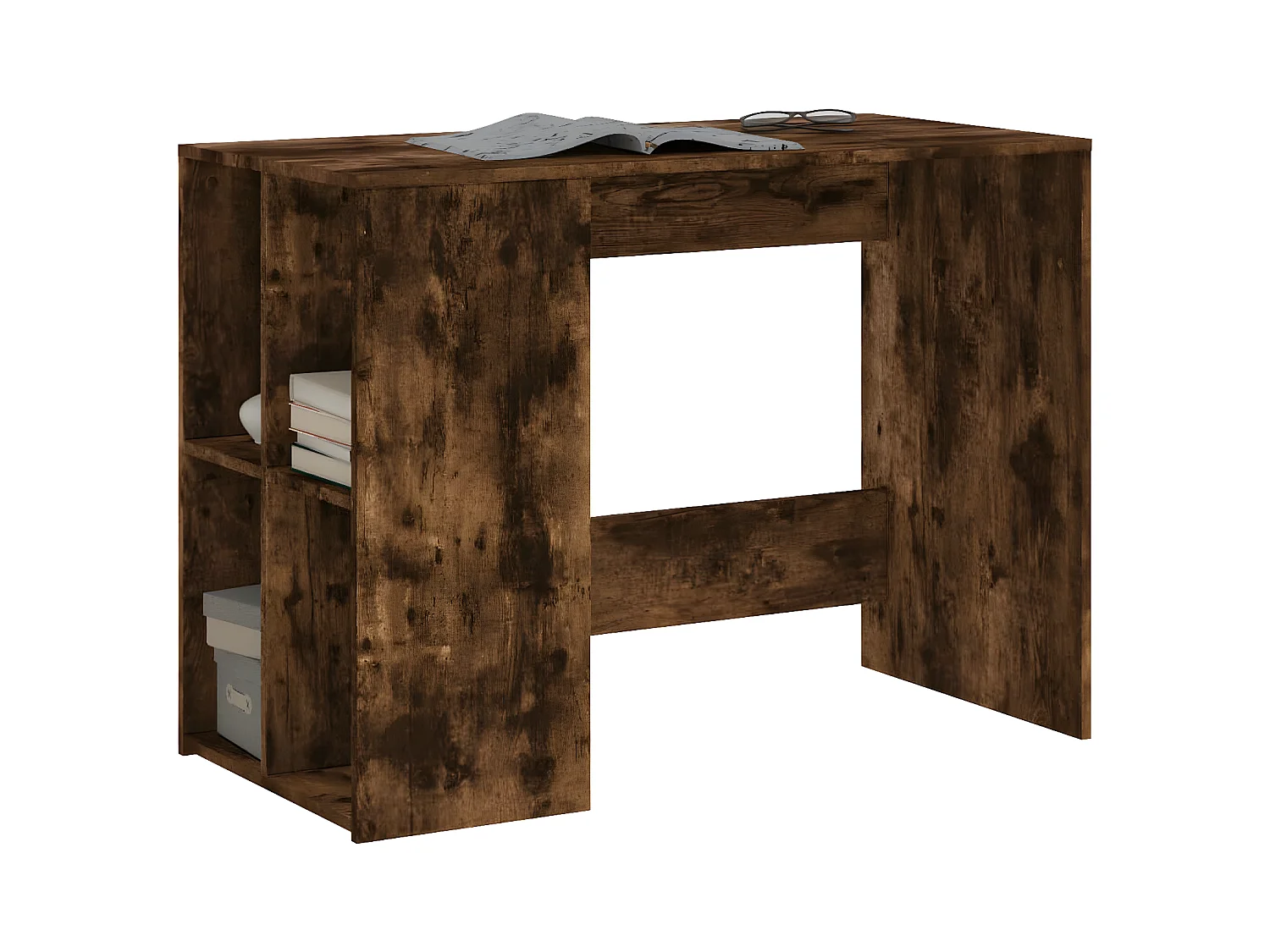 Bureau chêne fumé 102x50x75 cm bois d'ingénierie