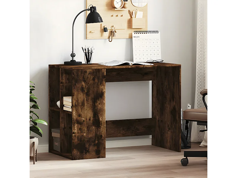 Bureau chêne fumé 102x50x75 cm bois d'ingénierie