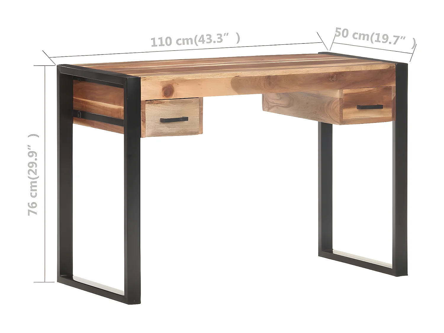 Bureau 110x50x76 cm Bois solide