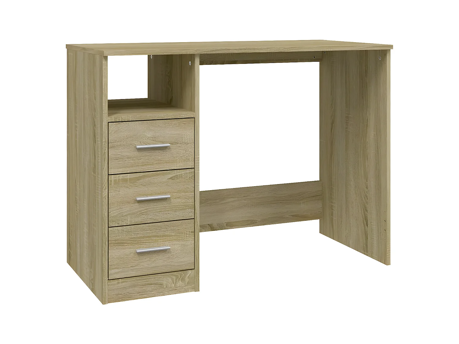 Bureau avec tiroirs Chêne sonoma 102x50x76 cm Bois d'ingénierie
