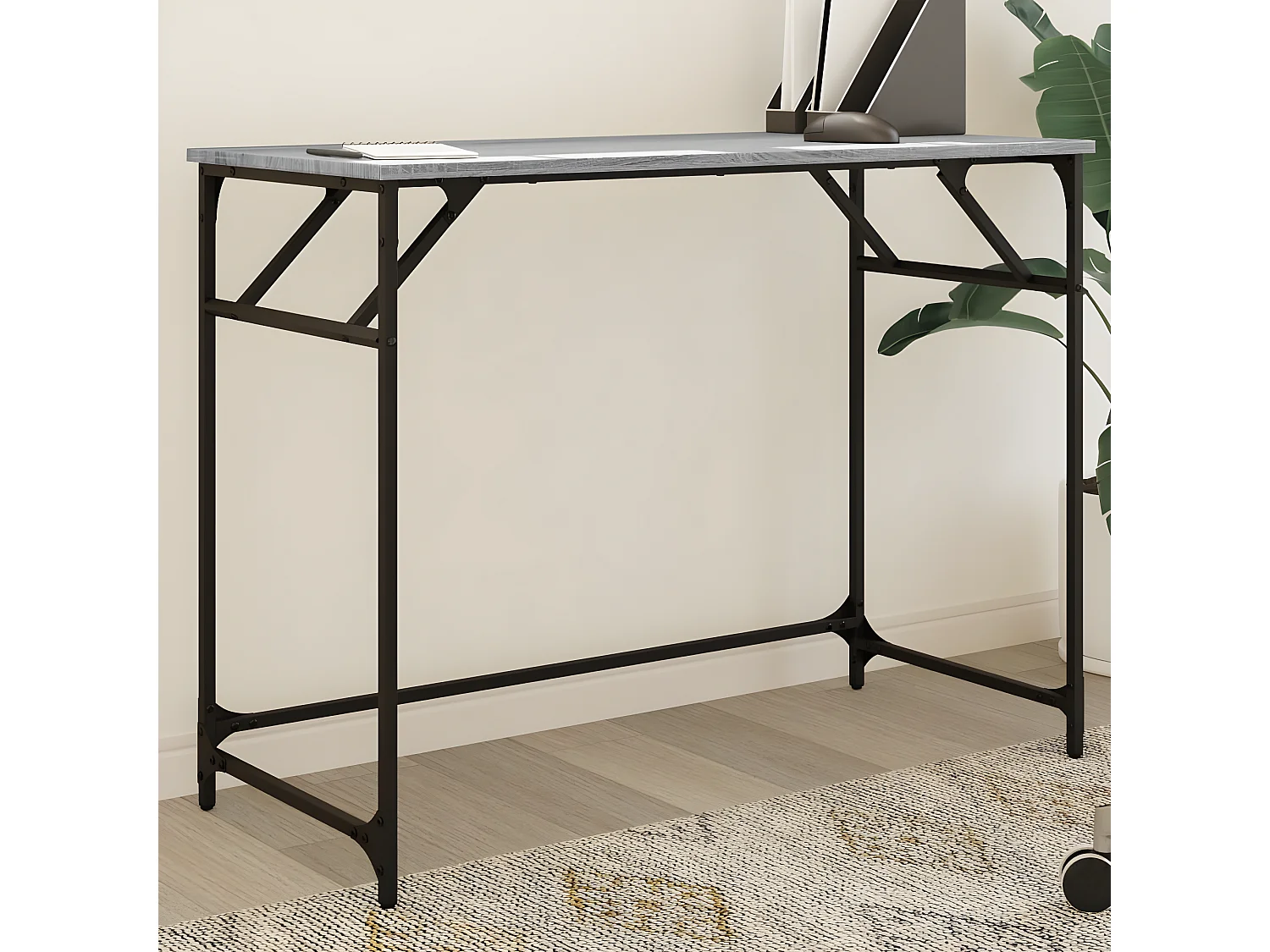 Bureau sonoma gris bois d'ingénierie et acier enduit de poudre