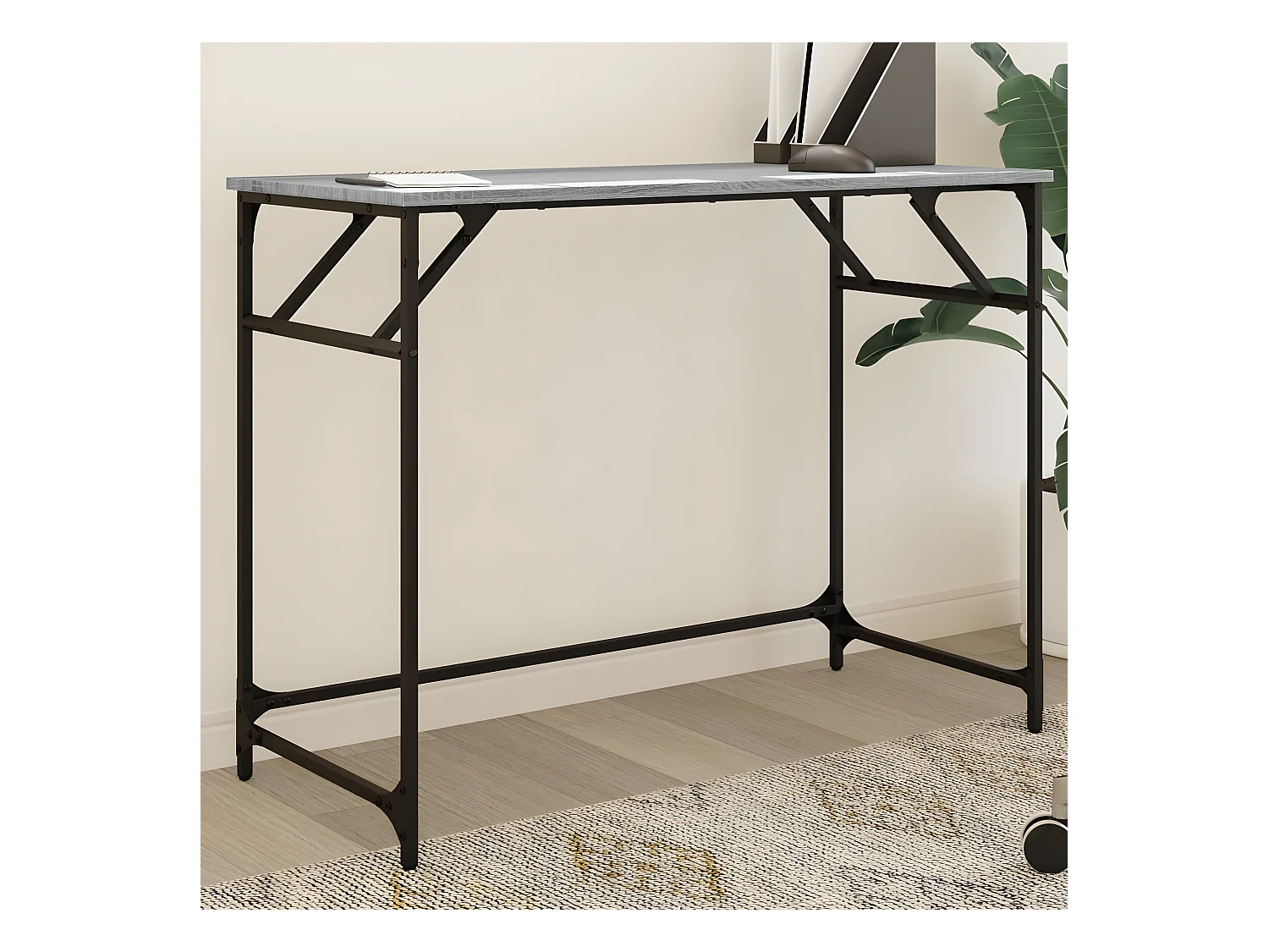 Bureau sonoma gris bois d'ingénierie et acier enduit de poudre