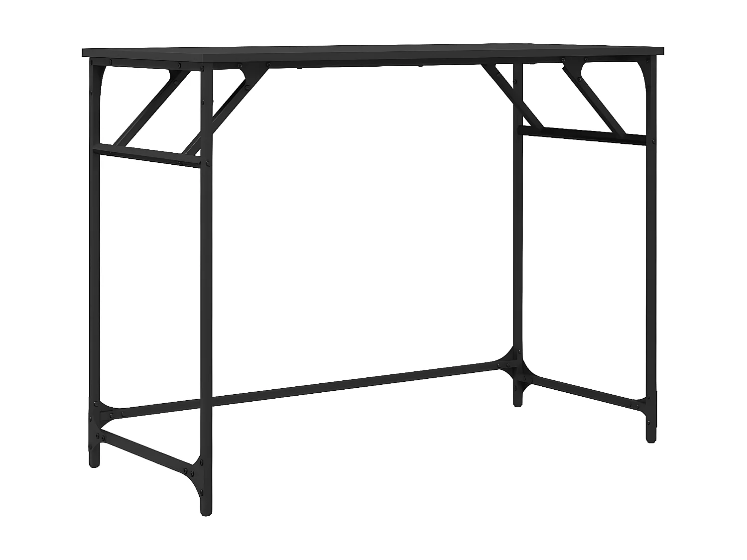 Bureau noir 100x45x76 cm bois ingénierie acier enduit de poudre