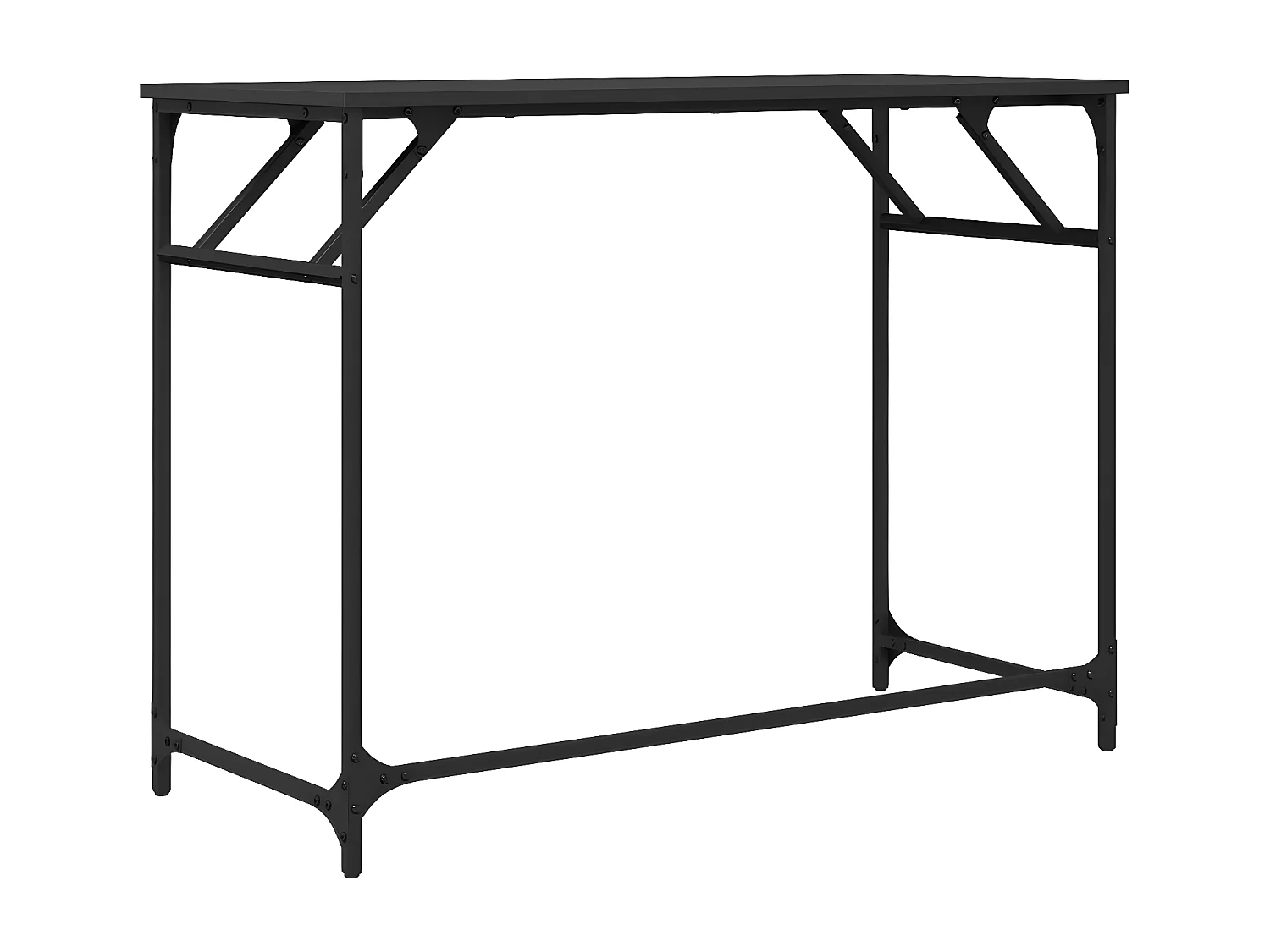 Bureau noir 100x45x76 cm bois ingénierie acier enduit de poudre