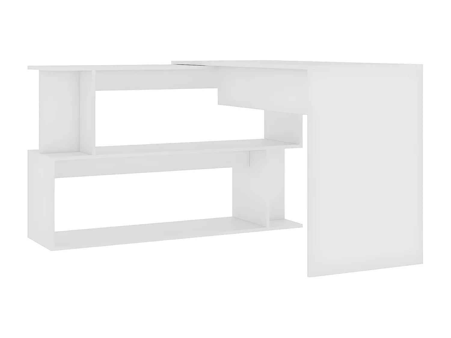 Hoekbureau 200x50x76 cm bewerkt hout wit