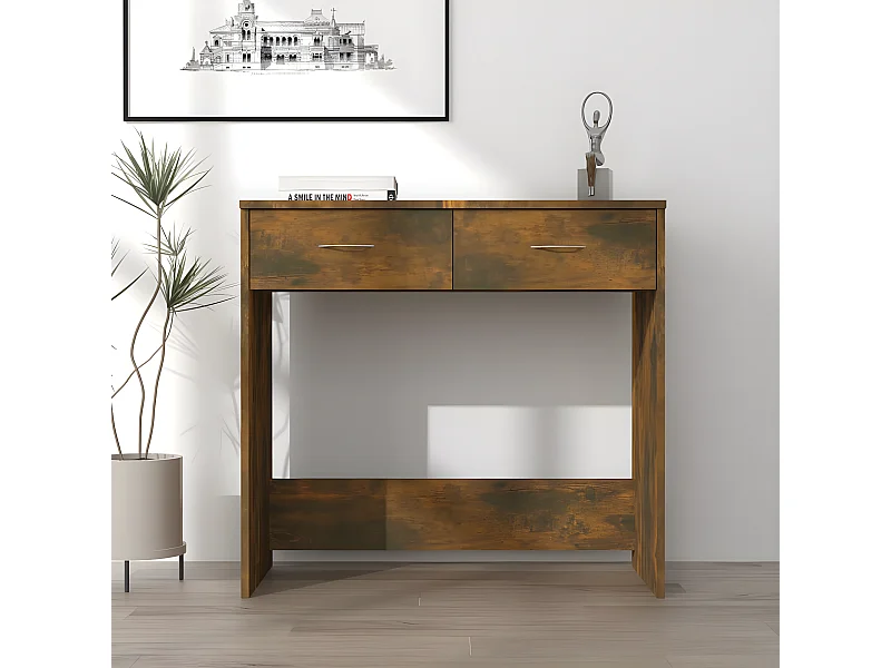 Bureau Chêne fumé 80x40x75 cm Bois d'ingénierie