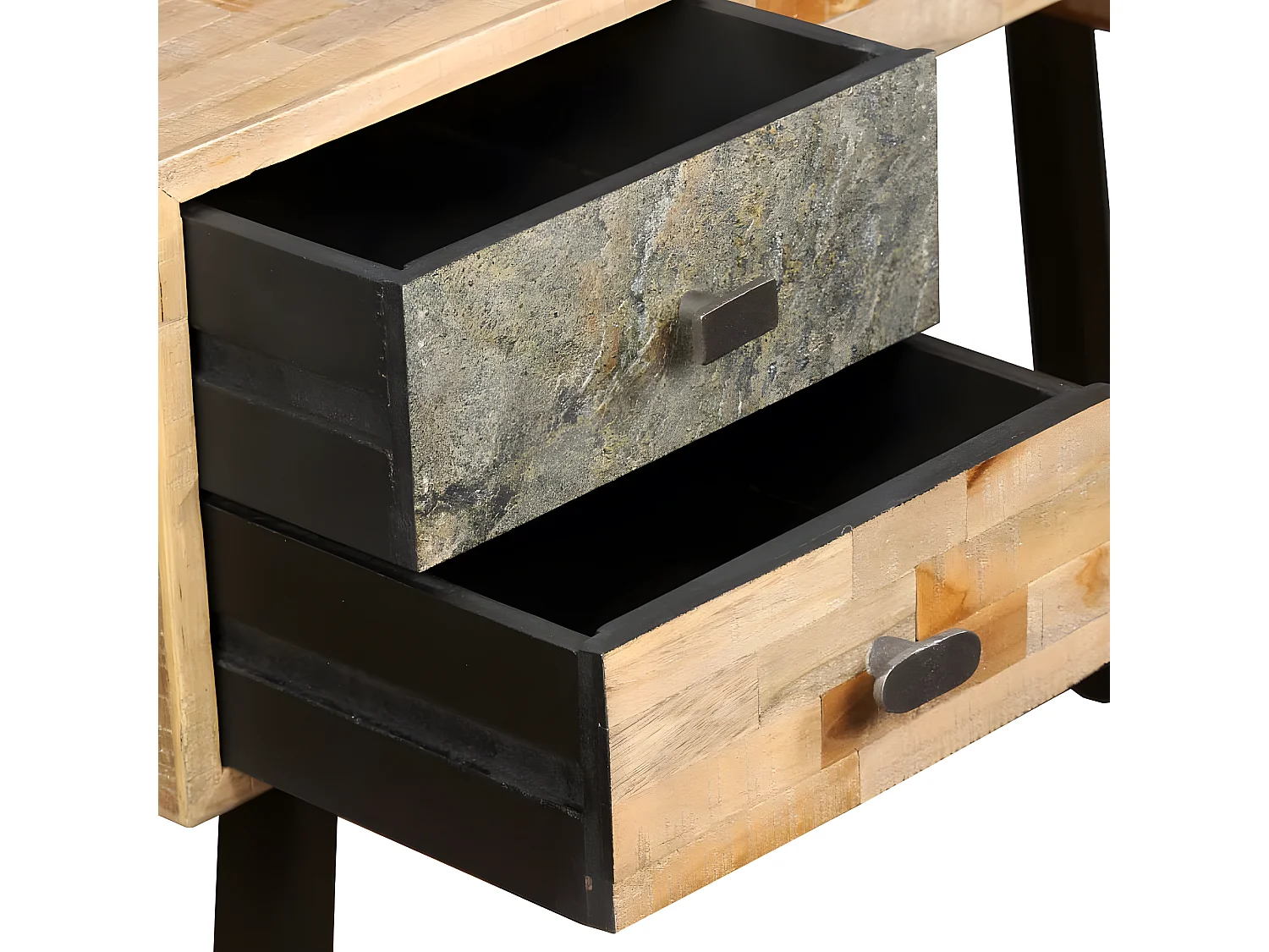 Bureau Teck de récupération massif 110 x 50 x 76 cm