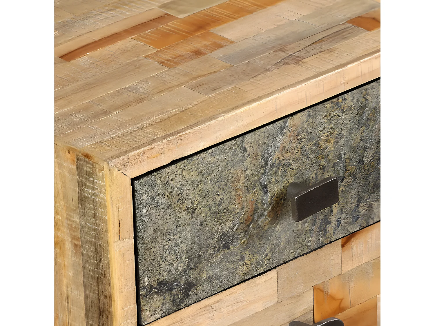 Bureau Teck de récupération massif 110 x 50 x 76 cm