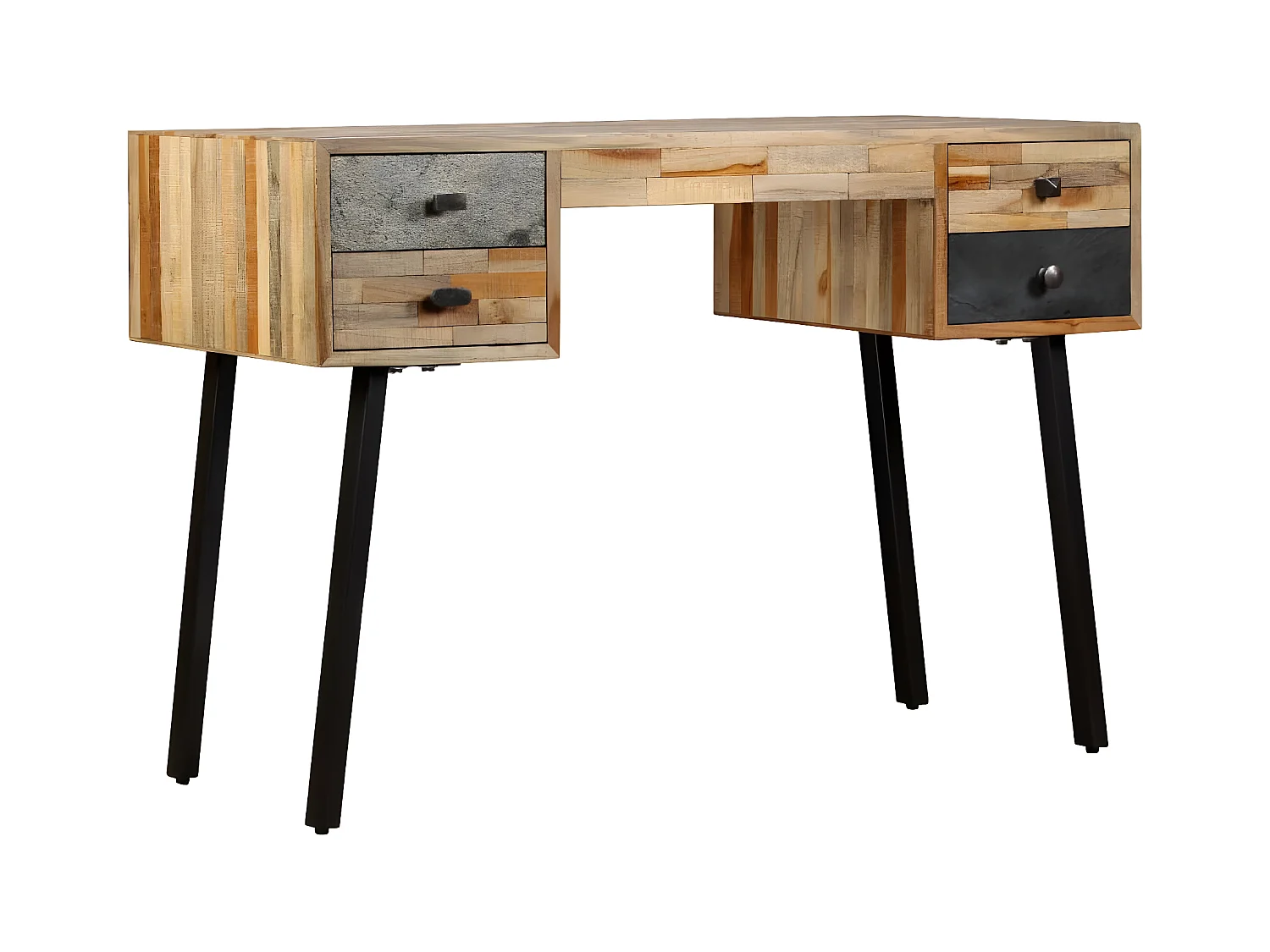 Bureau Teck de récupération massif 110 x 50 x 76 cm