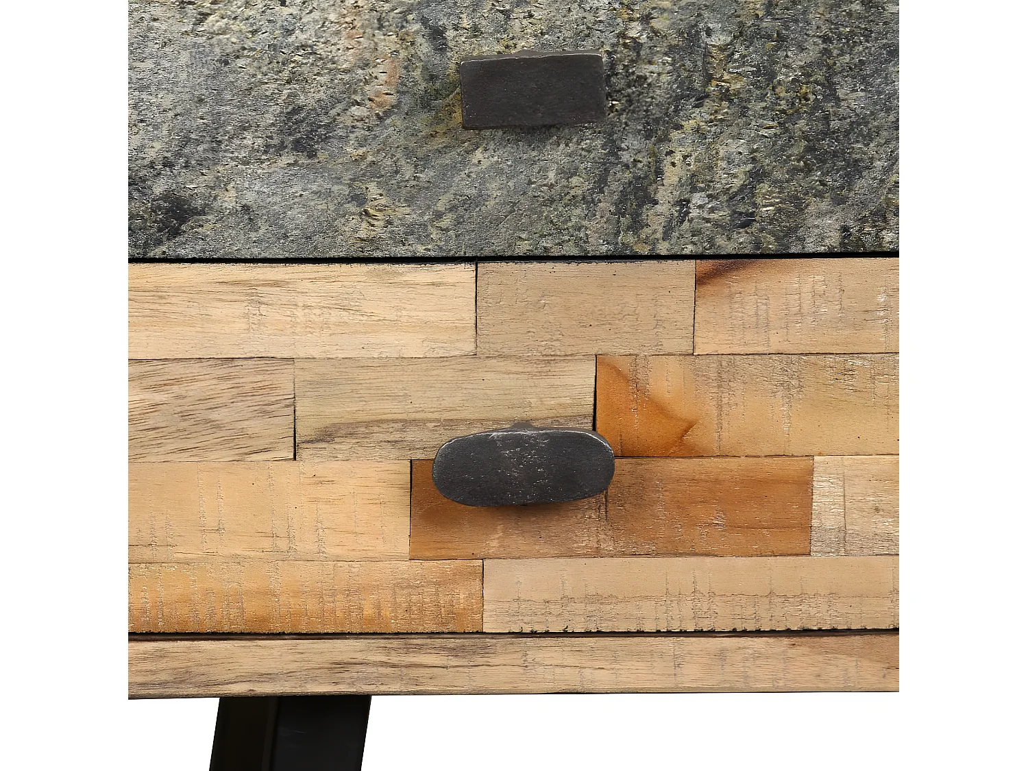 Bureau Teck de récupération massif 110 x 50 x 76 cm