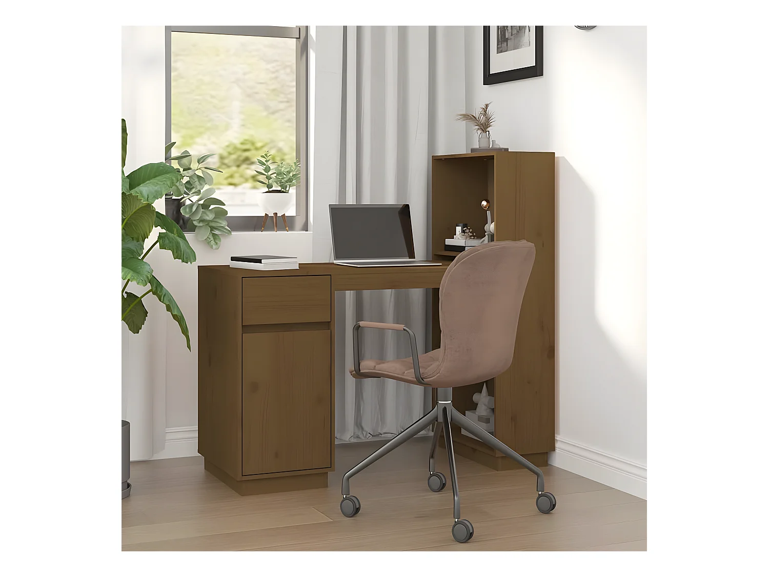 Bureau Marron miel 110x53x117 cm Bois massif de pin