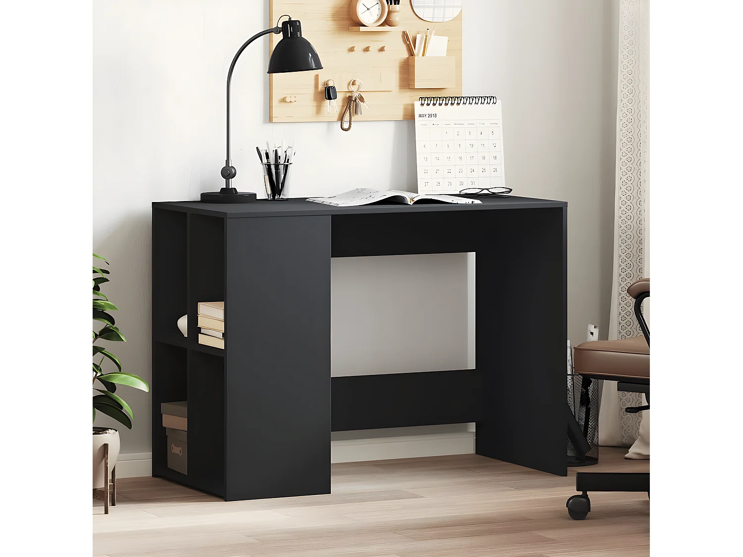 Bureau 102x50x75 cm bewerkt hout zwart