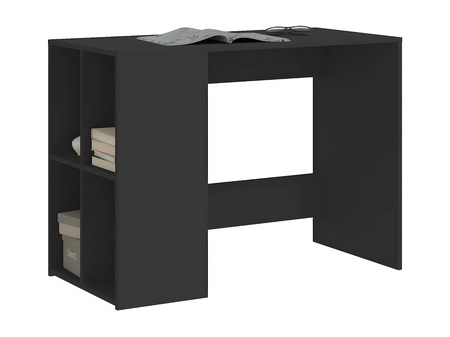 Bureau noir 102x50x75 cm bois d'ingénierie