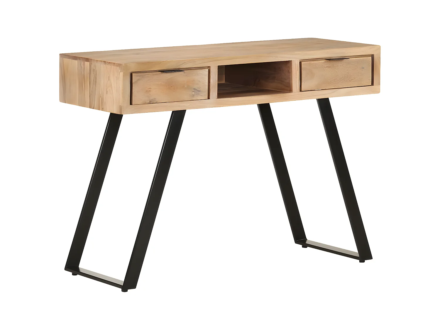 Bureau 107x45x79 cm Bois d'acacia solide avec bord naturel