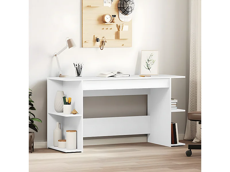 Escritorio madera de ingeniería blanco 140x50x75 cm