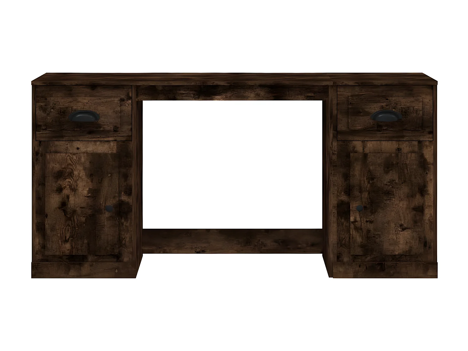 Bureau avec armoire chêne fumé bois d'ingénierie