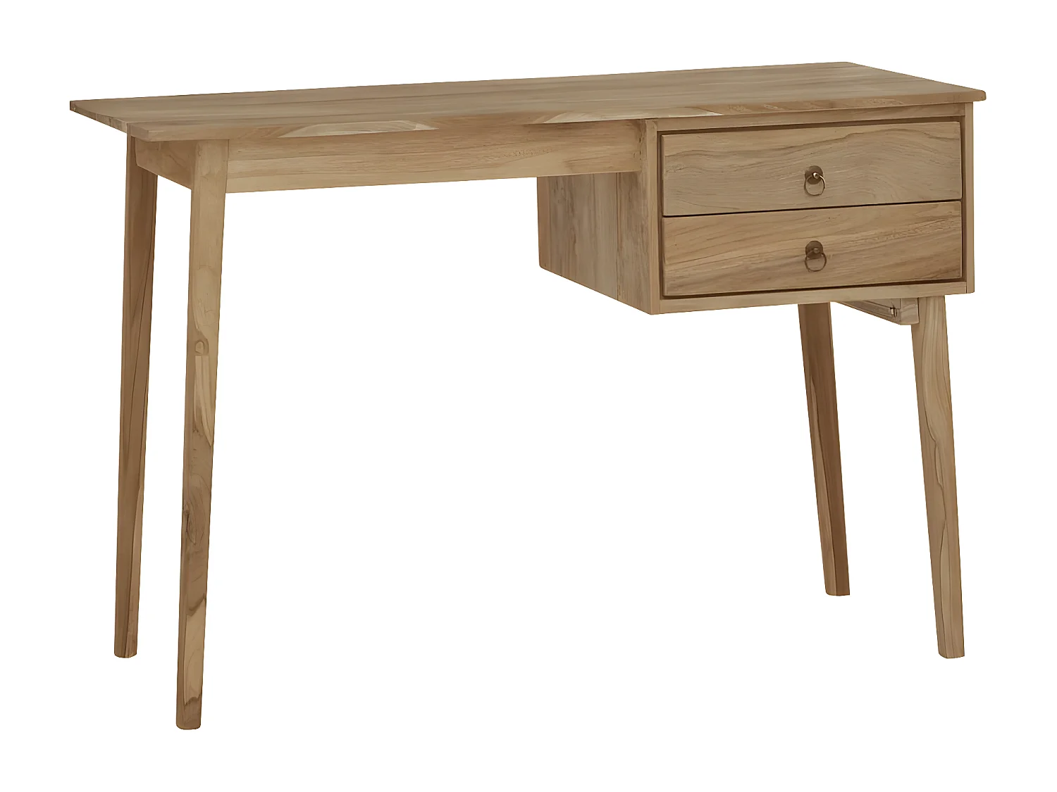 Bureau avec 2 tiroirs 110x52x75 cm Bois de teck solide