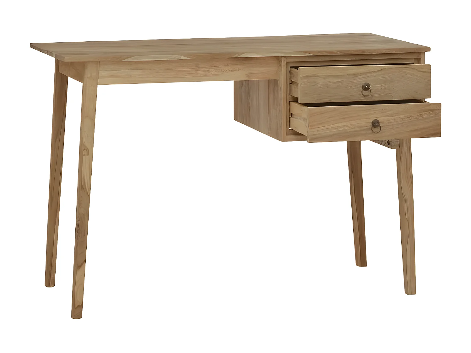 Bureau avec 2 tiroirs 110x52x75 cm Bois de teck solide